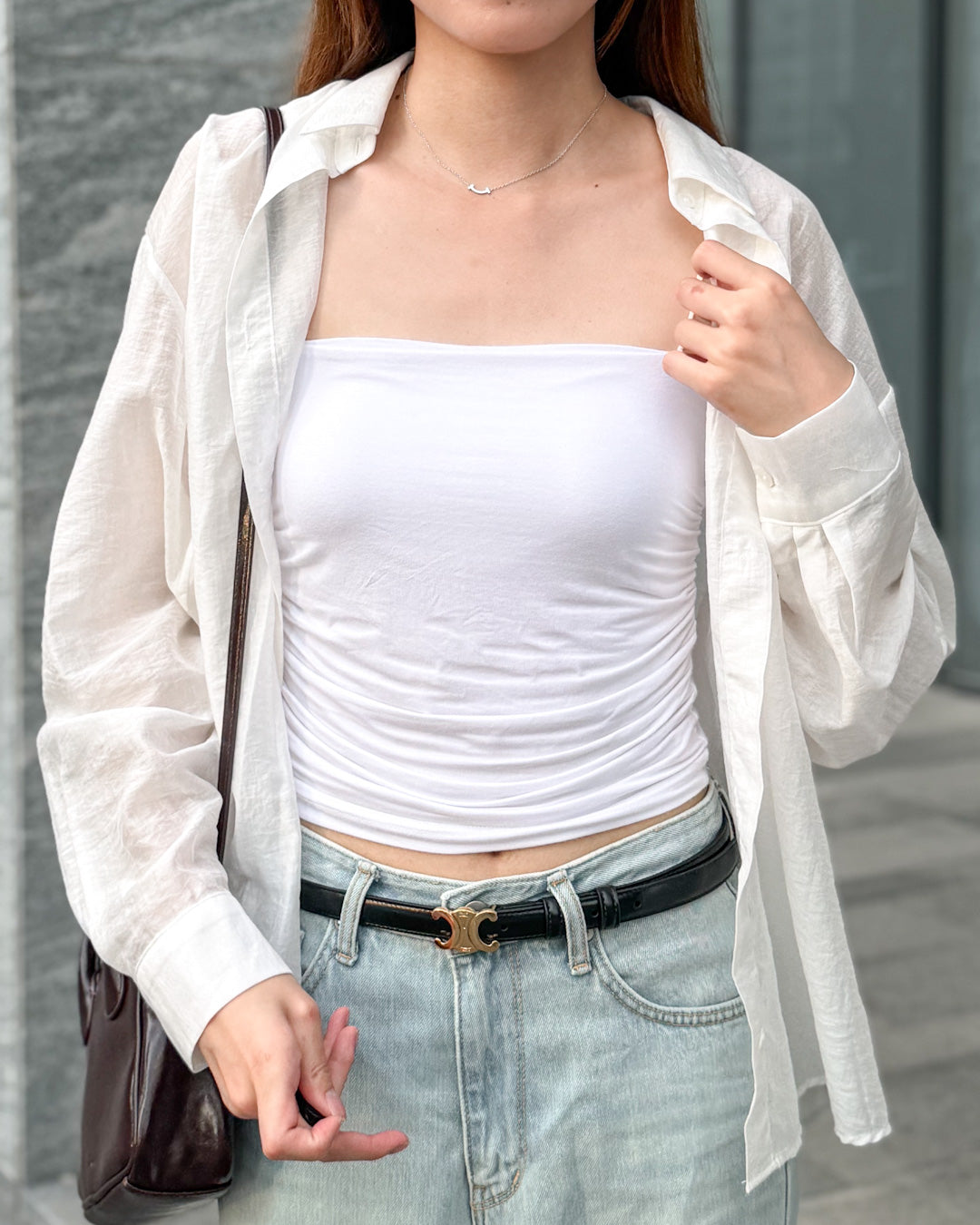 高級感UP! 微透光澤感Blouse